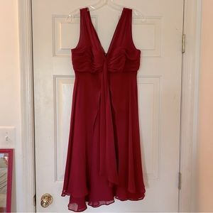 Red chiffon donna ricco cocktail dress